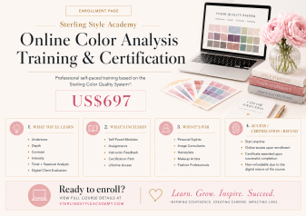 Online Color Analysis Training Enrollment Graphic
